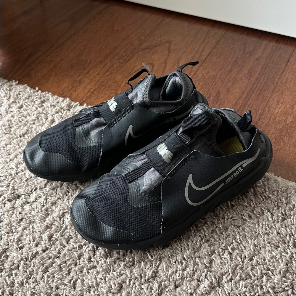 Nike Black and Gray Slip-On Shoes